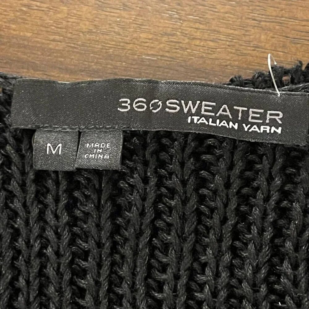 360 Sweater Women's Knitted Tank Dress Black Size Medium